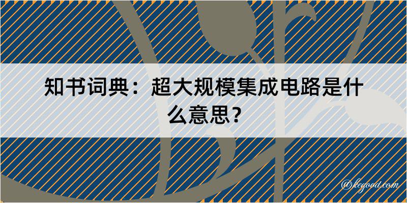 知书词典：超大规模集成电路是什么意思？