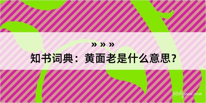 知书词典：黄面老是什么意思？