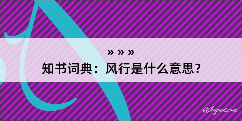 知书词典：风行是什么意思？