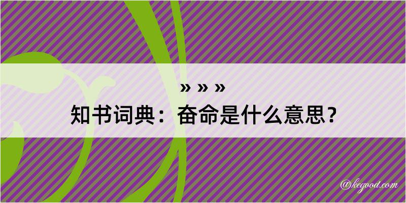 知书词典：奋命是什么意思？