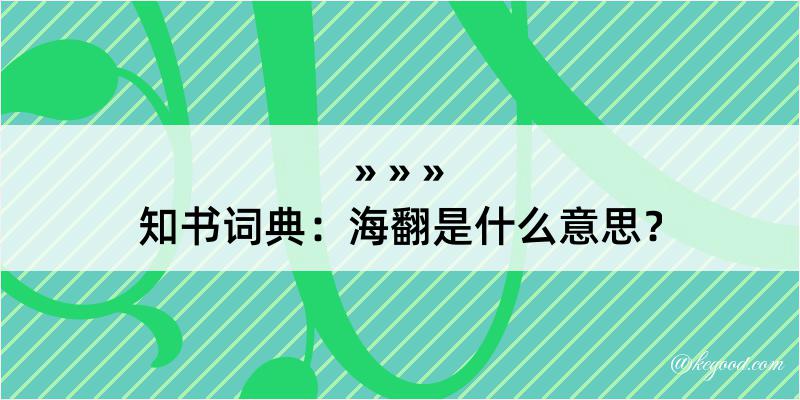 知书词典：海翻是什么意思？