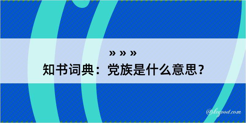 知书词典：党族是什么意思？