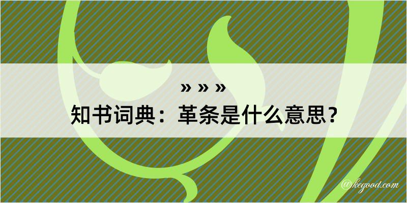 知书词典：革条是什么意思？