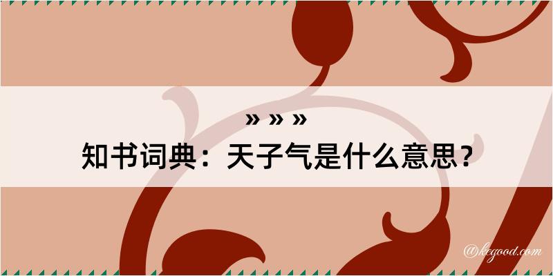 知书词典：天子气是什么意思？