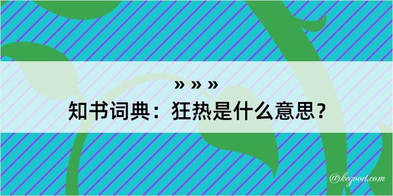 知书词典：狂热是什么意思？