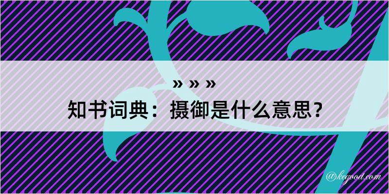 知书词典：摄御是什么意思？