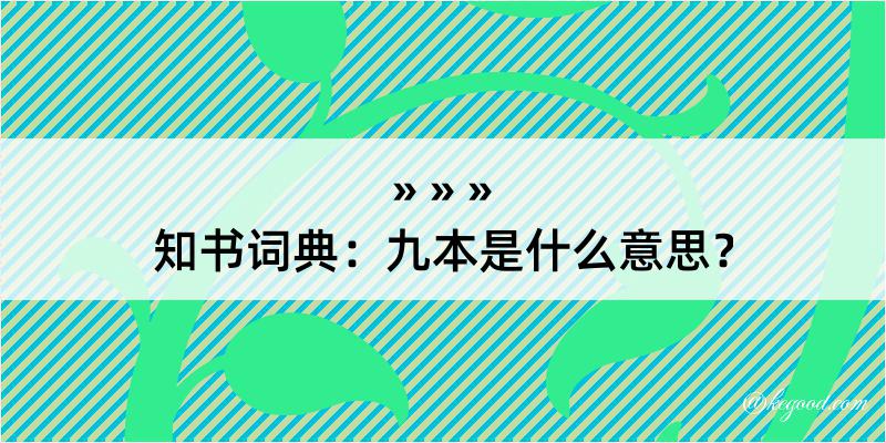 知书词典：九本是什么意思？