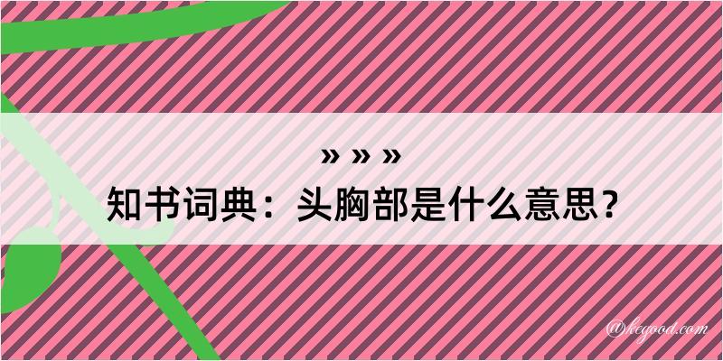 知书词典：头胸部是什么意思？