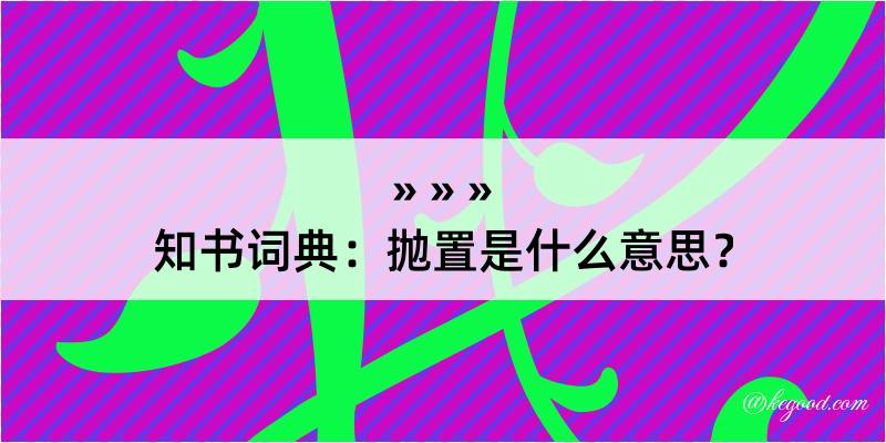 知书词典：抛置是什么意思？