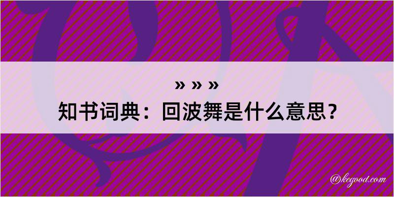 知书词典：回波舞是什么意思？