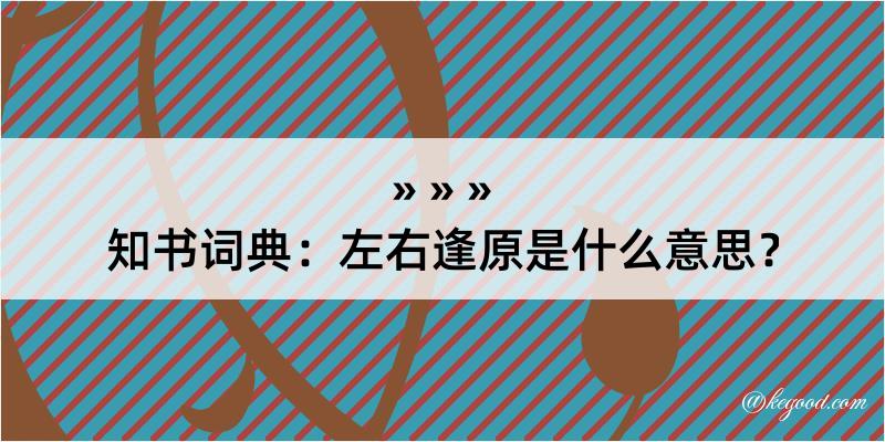 知书词典：左右逢原是什么意思？