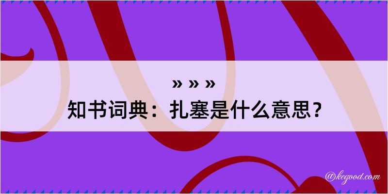 知书词典：扎塞是什么意思？