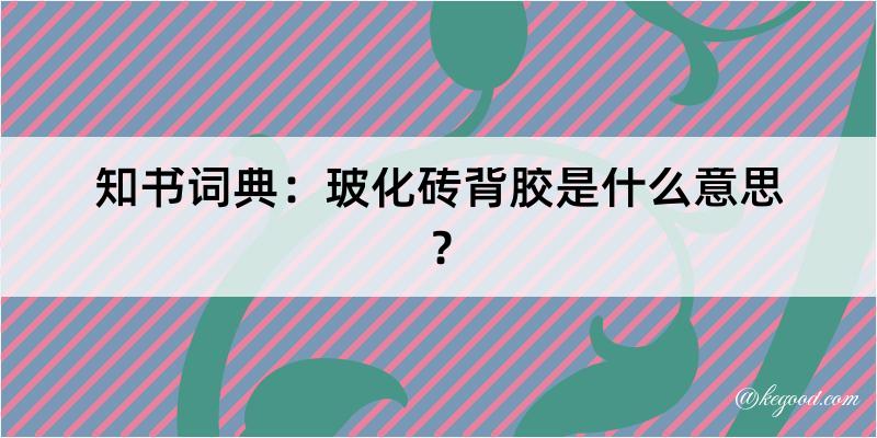 知书词典：玻化砖背胶是什么意思？