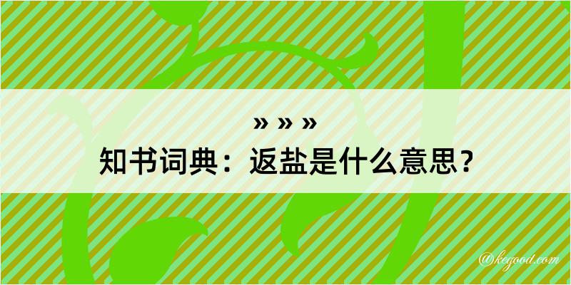 知书词典：返盐是什么意思？