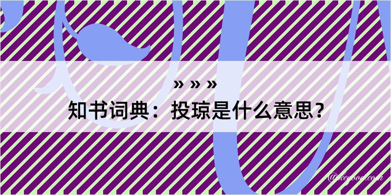 知书词典：投琼是什么意思？