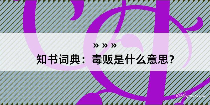 知书词典：毒贩是什么意思？