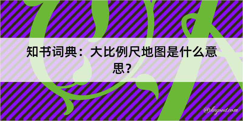 知书词典：大比例尺地图是什么意思？