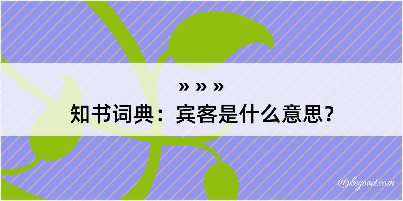 知书词典：宾客是什么意思？