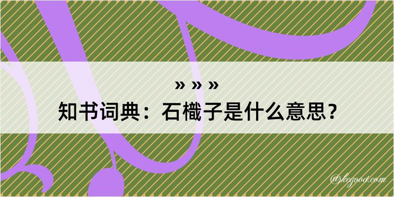 知书词典：石樴子是什么意思？