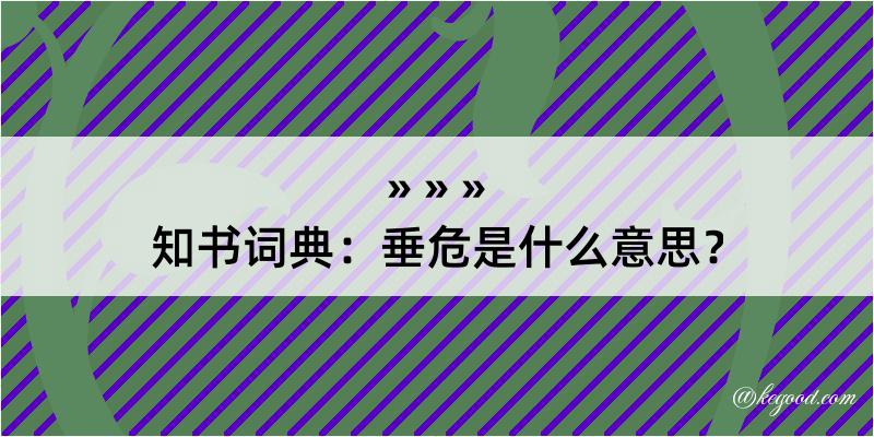 知书词典：垂危是什么意思？