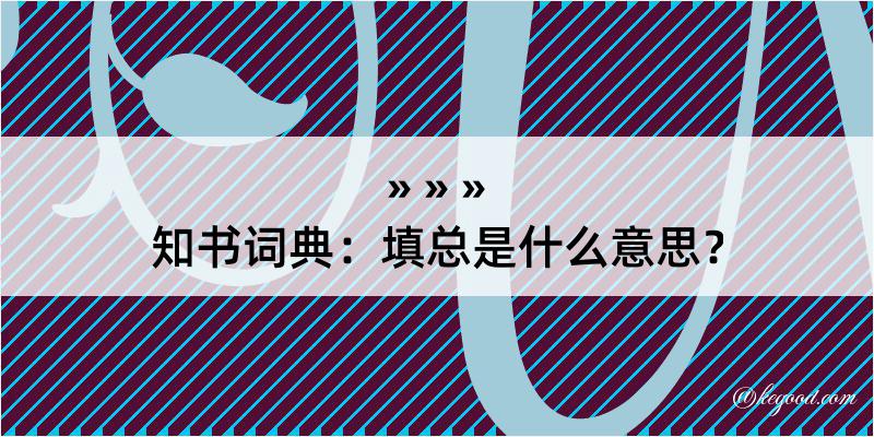 知书词典：填总是什么意思？