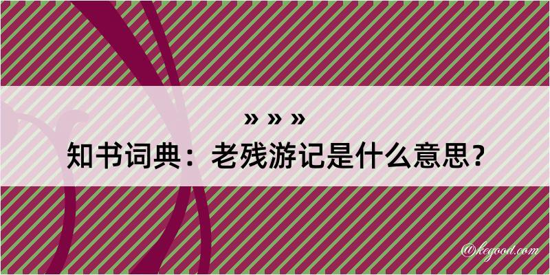 知书词典：老残游记是什么意思？