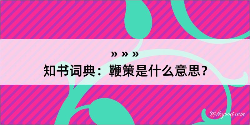 知书词典：鞭策是什么意思？