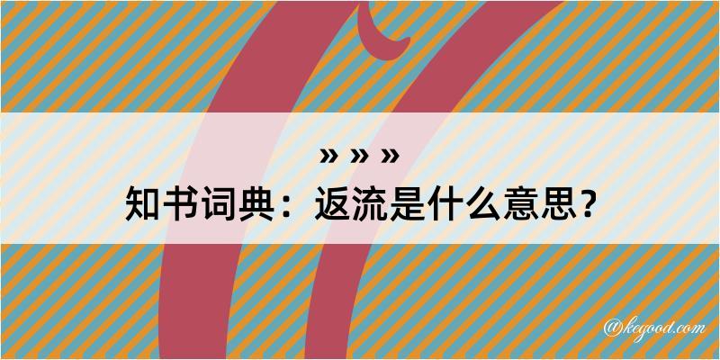 知书词典：返流是什么意思？