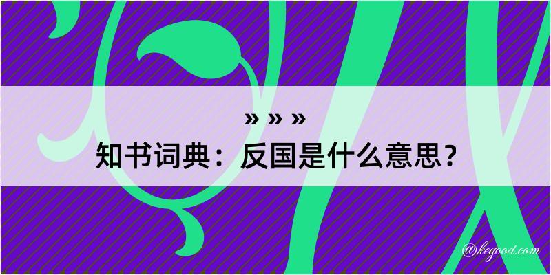 知书词典：反国是什么意思？