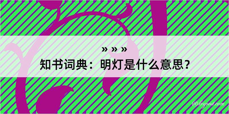 知书词典：明灯是什么意思？