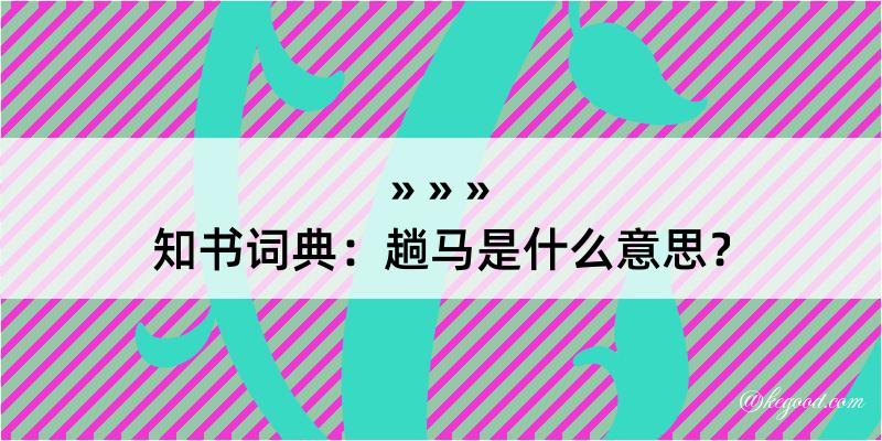 知书词典：趟马是什么意思？