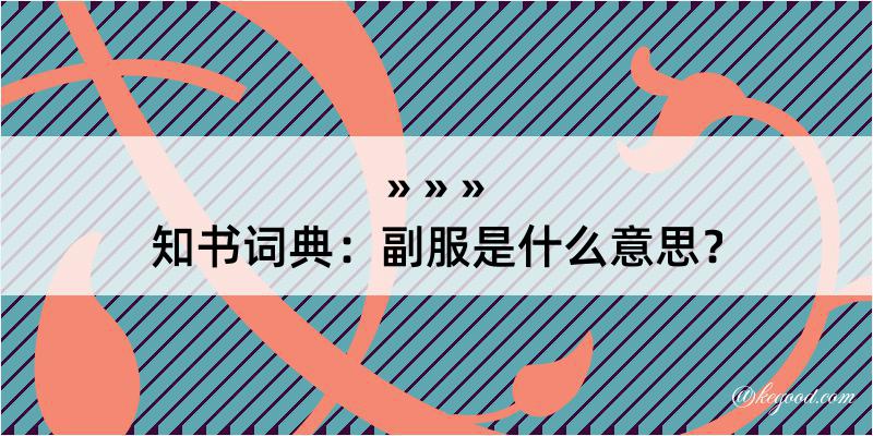 知书词典：副服是什么意思？