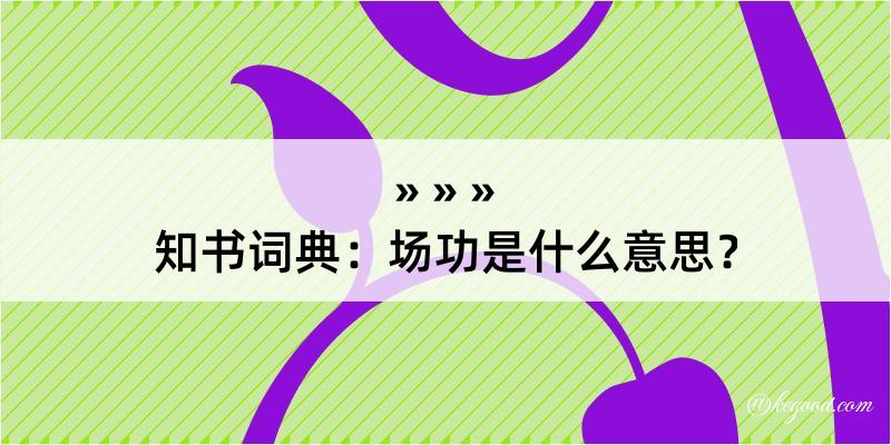 知书词典：场功是什么意思？