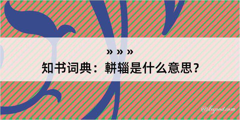 知书词典：軿辎是什么意思？