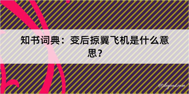 知书词典：变后掠翼飞机是什么意思？