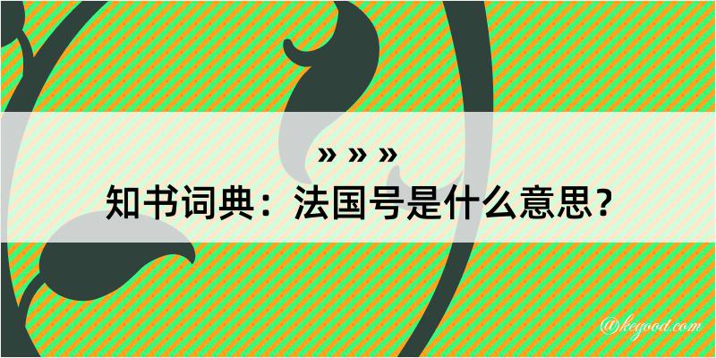 知书词典：法国号是什么意思？