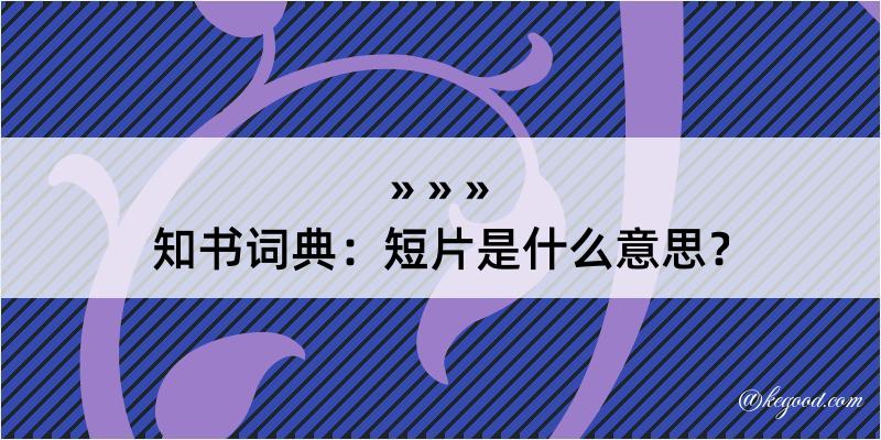 知书词典：短片是什么意思？