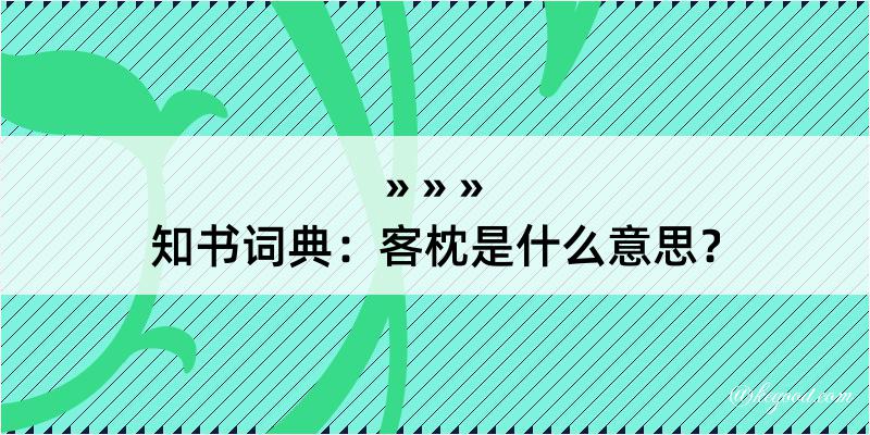 知书词典：客枕是什么意思？