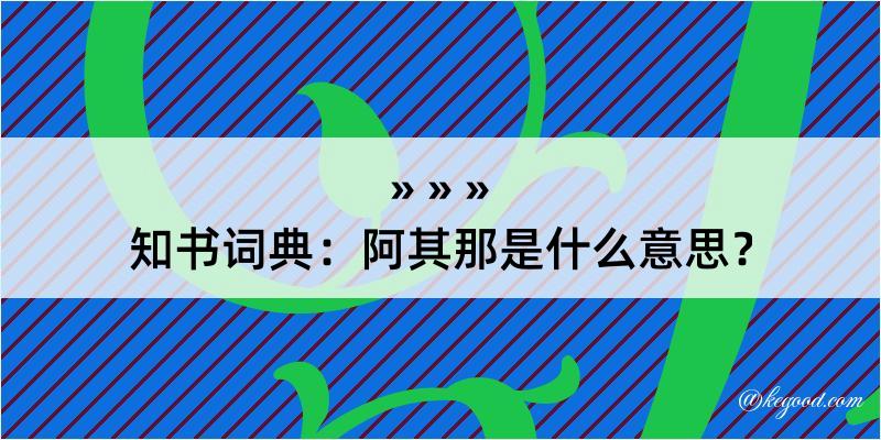 知书词典：阿其那是什么意思？