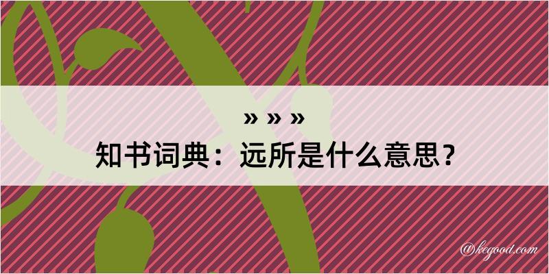 知书词典：远所是什么意思？