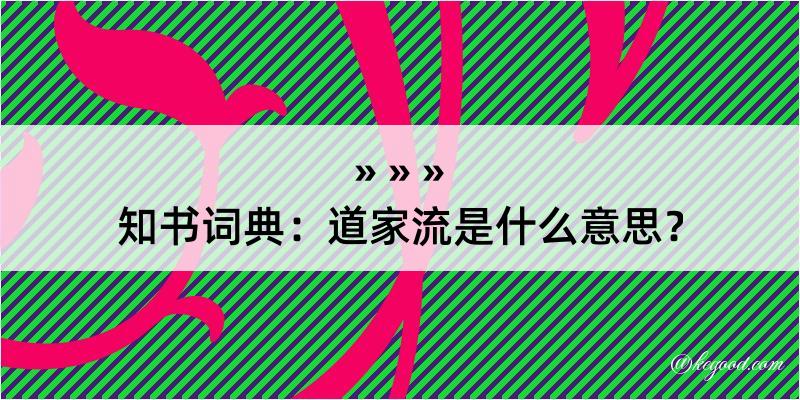 知书词典：道家流是什么意思？