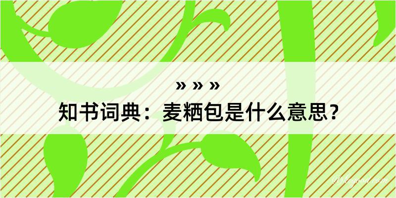 知书词典：麦粞包是什么意思？