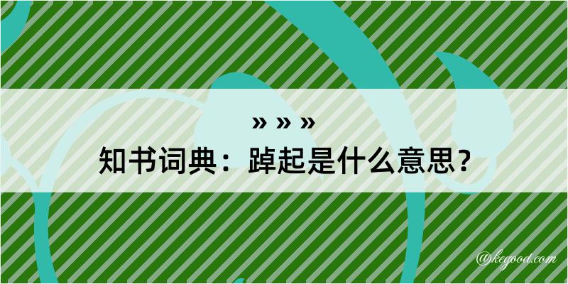 知书词典：踔起是什么意思？