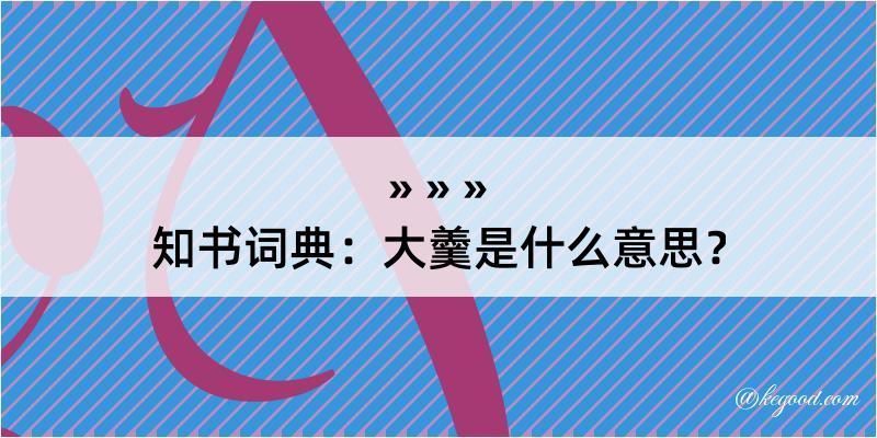 知书词典：大羹是什么意思？