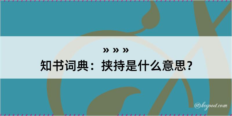 知书词典：挟持是什么意思？