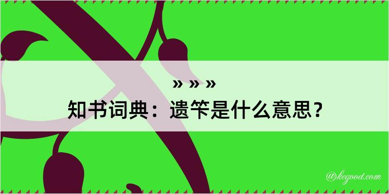 知书词典：遗笇是什么意思？