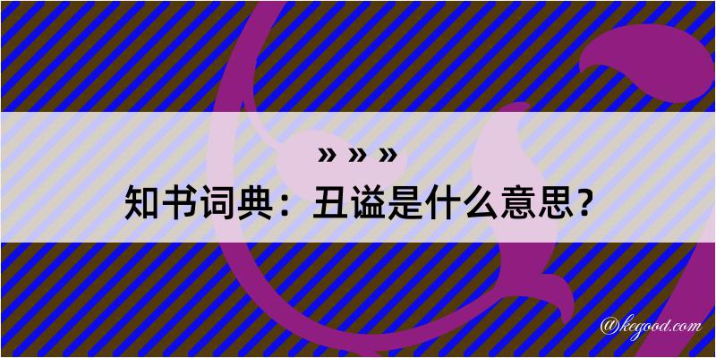 知书词典：丑谥是什么意思？