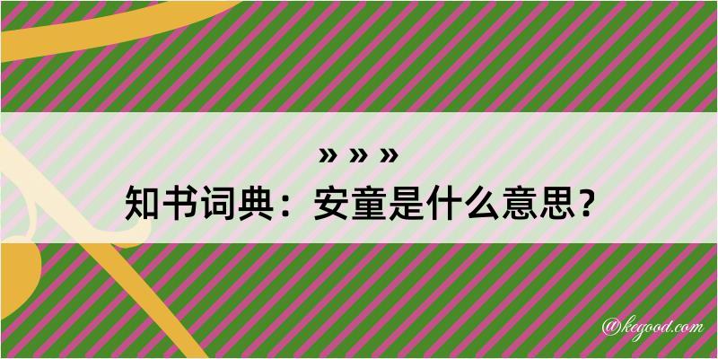 知书词典：安童是什么意思？