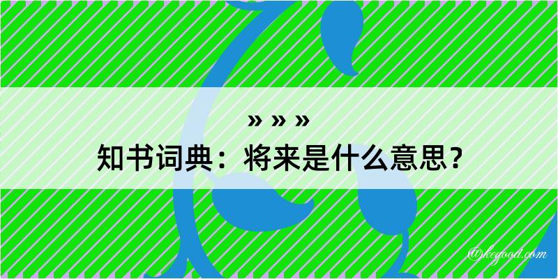 知书词典：将来是什么意思？