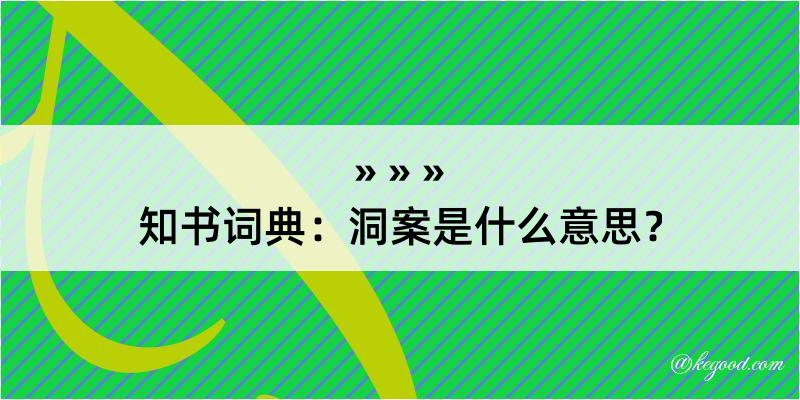 知书词典：洞案是什么意思？